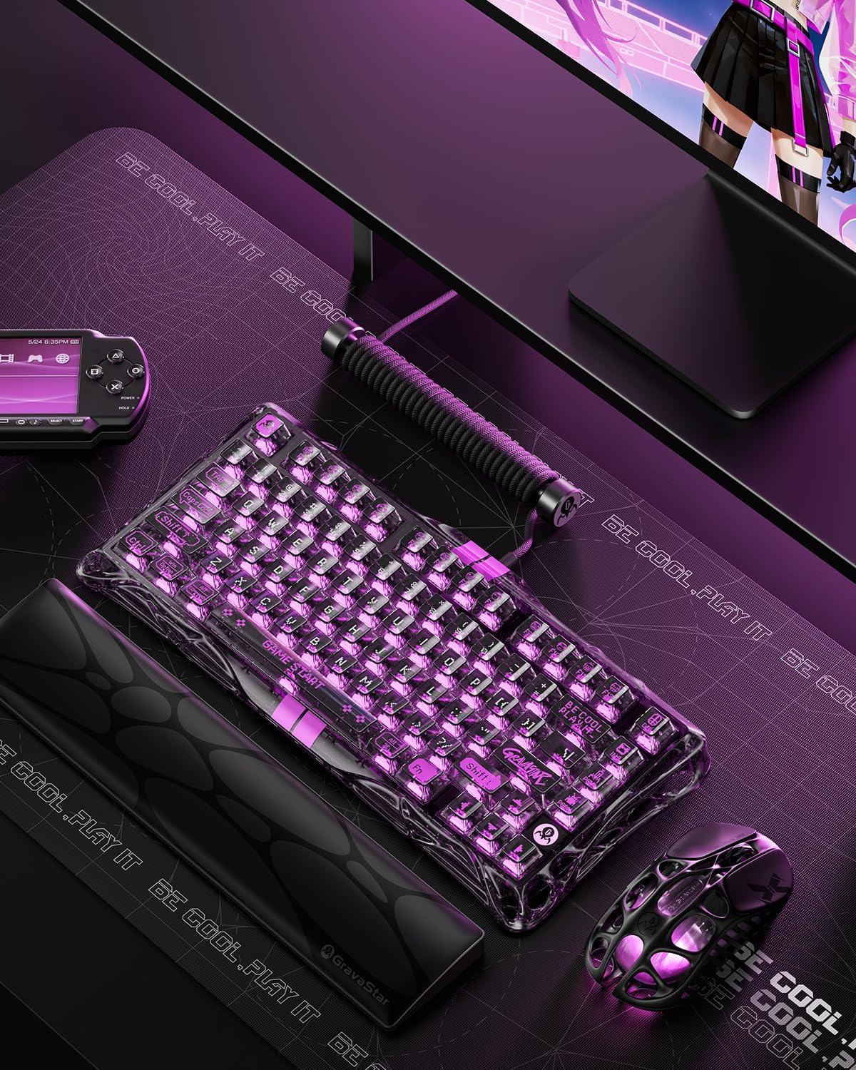 GravaStar Mercury V75 Lite 75% Hall Effect Magnetic switch Gaming Keyboard - Transparent Black GravaStar Mercury V75 Lite 75% Hall Effect Magnetic switch Gaming Keyboard - Transparent Black